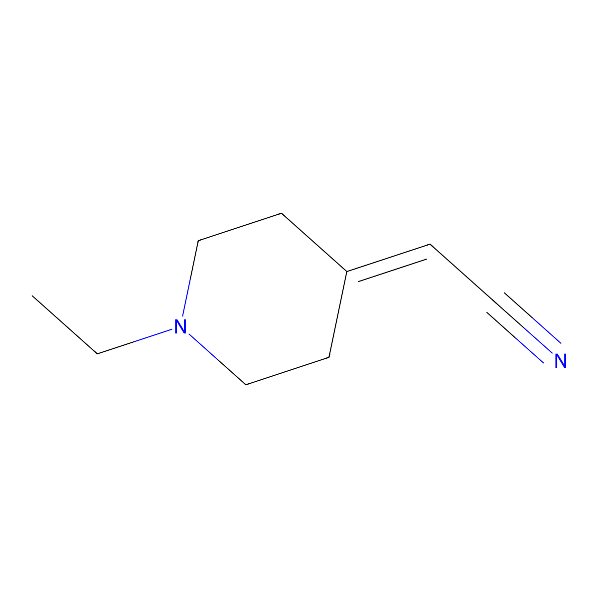 2-(1-Ethylpiperidin-4-ylidene)acetonitrile molecular structure, CAS 1247227-36-6