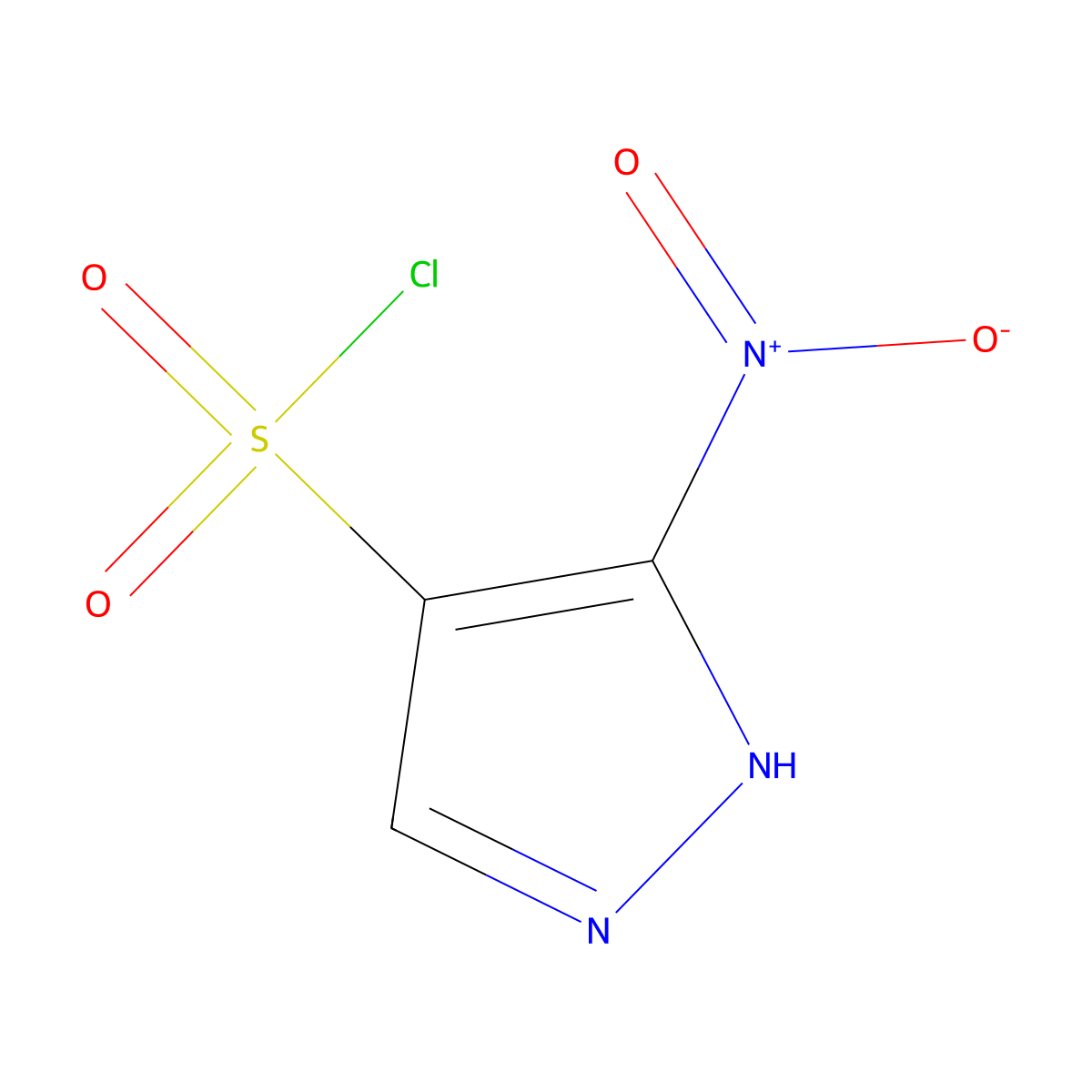 3-nitro-1H-pyrazole-4-sulfonyl chloride molecular structure, CAS 1247227-81-1