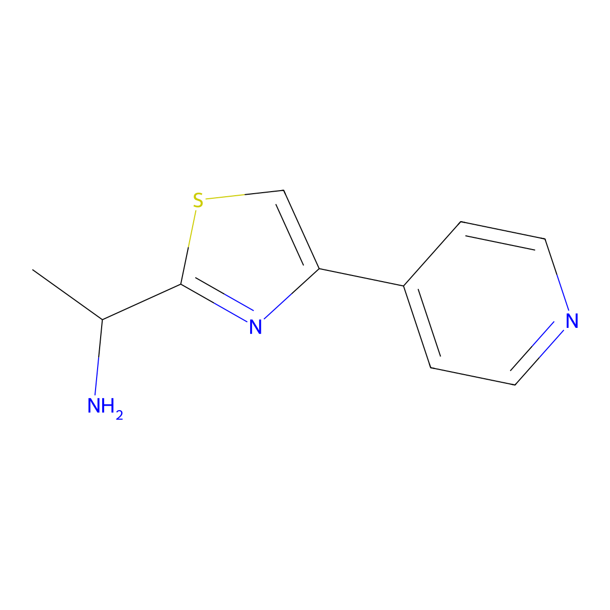 1-[4-(Pyridin-4-yl)-1,3-thiazol-2-yl]ethan-1-amine molecular structure, CAS 1247236-82-3