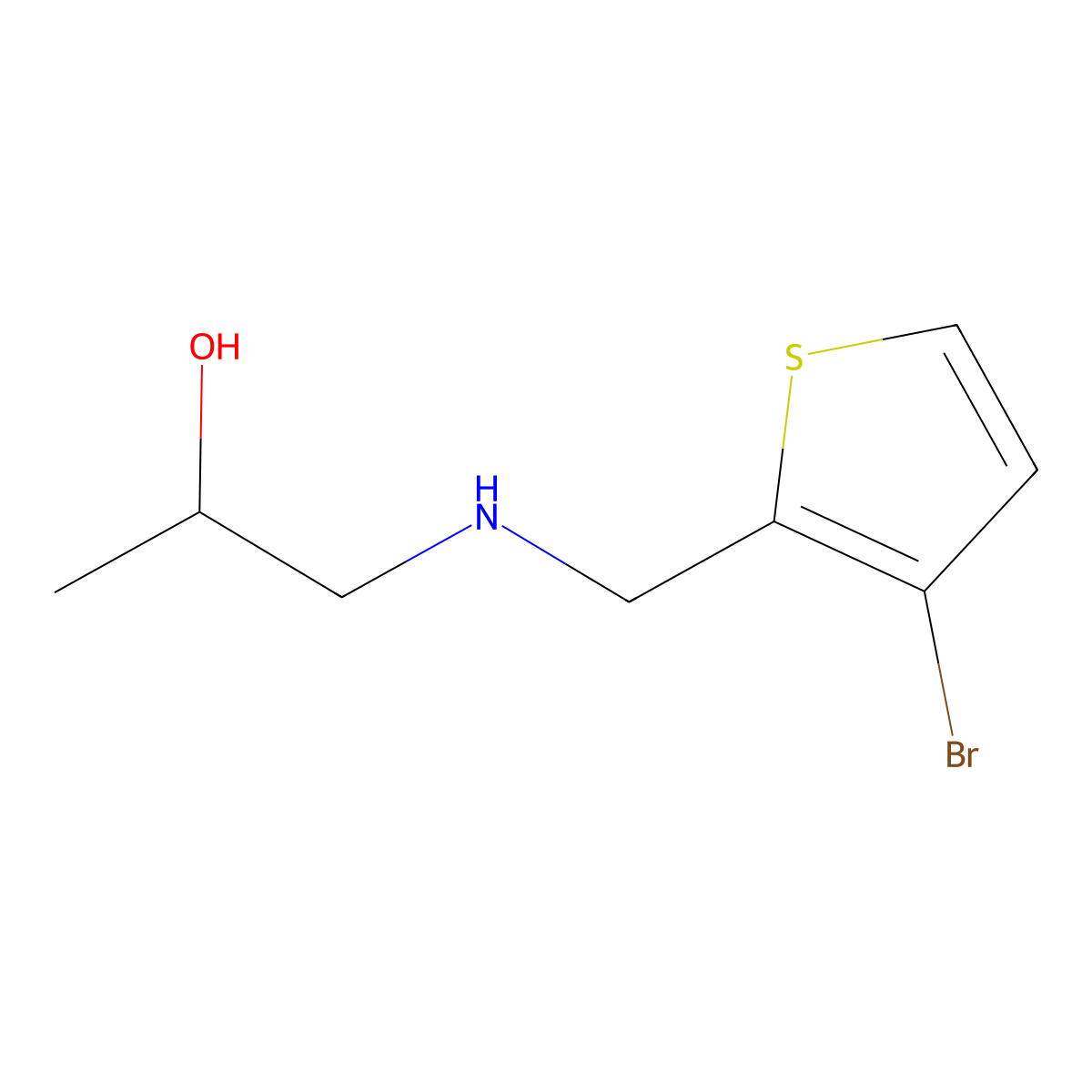 1-{[(3-Bromothiophen-2-yl)methyl]amino}propan-2-ol molecular structure, CAS 1247238-03-4