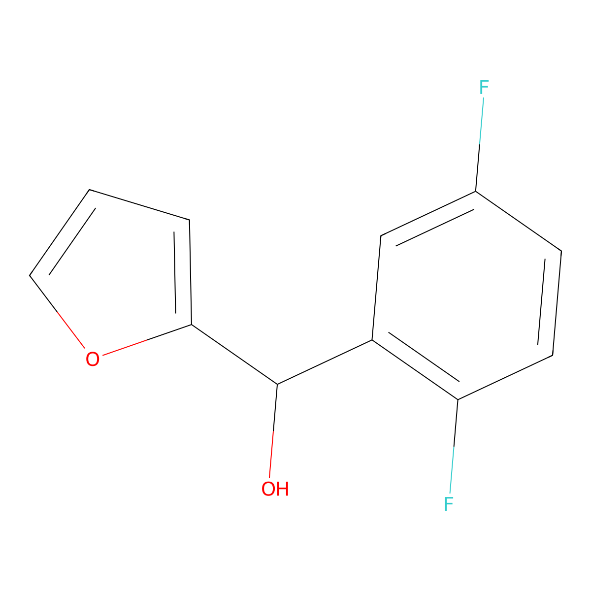 (2,5-Difluorophenyl)(furan-2-yl)methanol molecular structure, CAS 1247238-27-2