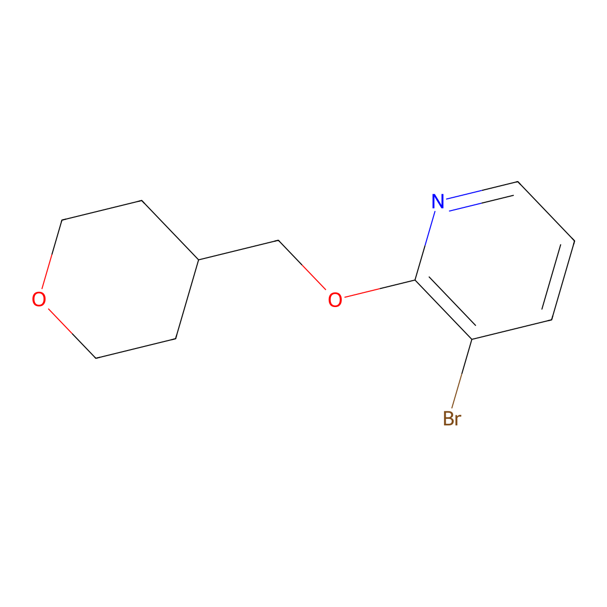 3-Bromo-2-[(oxan-4-yl)methoxy]pyridine molecular structure, CAS 1247239-29-7
