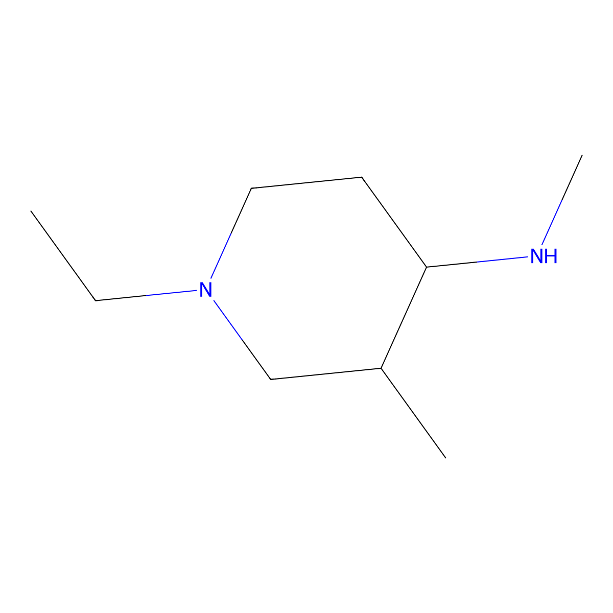 1-ethyl-N,3-dimethylpiperidin-4-amine molecular structure, CAS 1247239-41-3