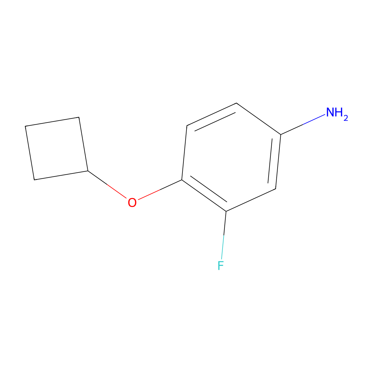 4-Cyclobutoxy-3-fluoroaniline molecular structure, CAS 1247239-61-7