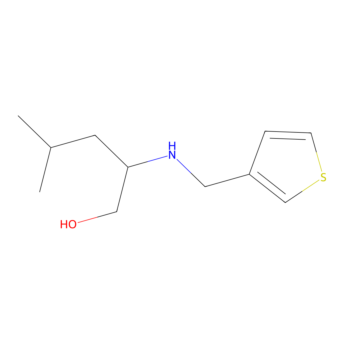 4-Methyl-2-((thiophen-3-ylmethyl)amino)pentan-1-ol molecular structure, CAS 1247239-78-6