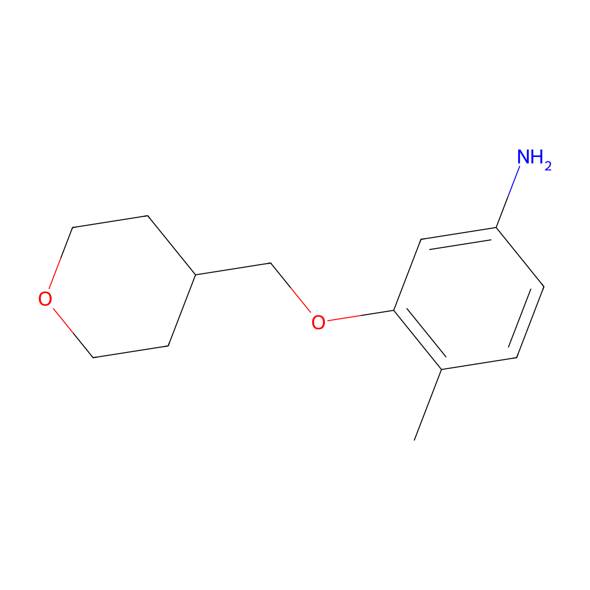 4-Methyl-3-(oxan-4-ylmethoxy)aniline molecular structure, CAS 1247243-99-7