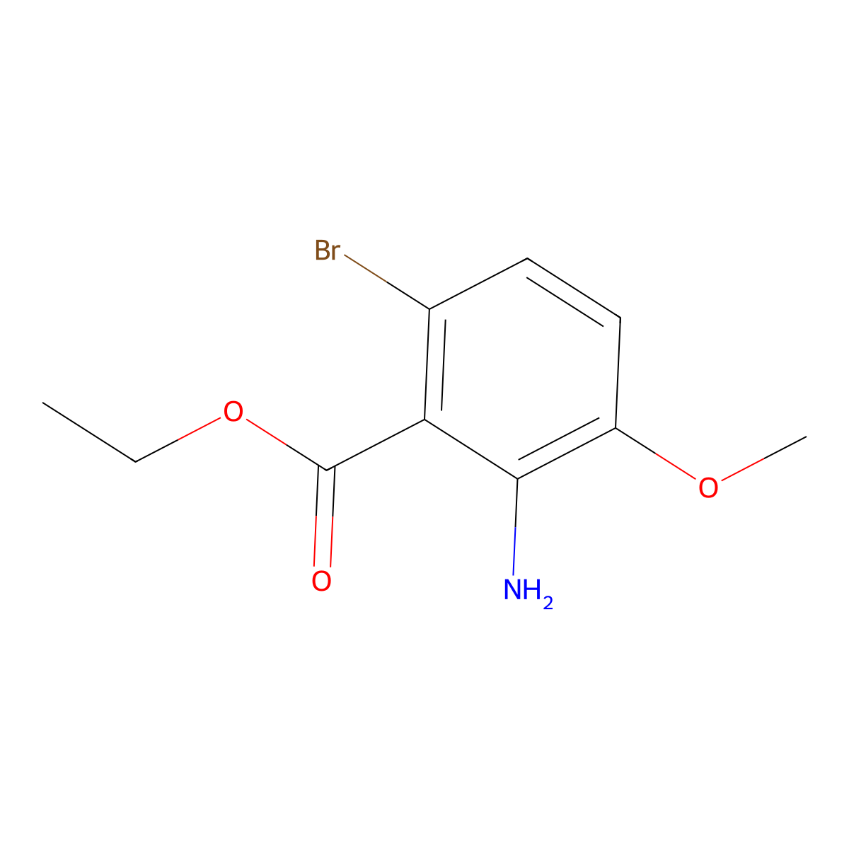 Ethyl 2-amino-6-bromo-3-methoxybenzoate molecular structure, CAS 1247244-65-0