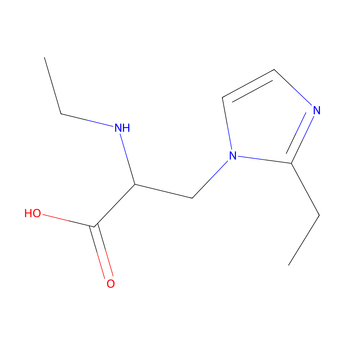 3-(2-Ethyl-1h-imidazol-1-yl)-2-(ethylamino)propanoic acid molecular structure, CAS 1247244-94-5