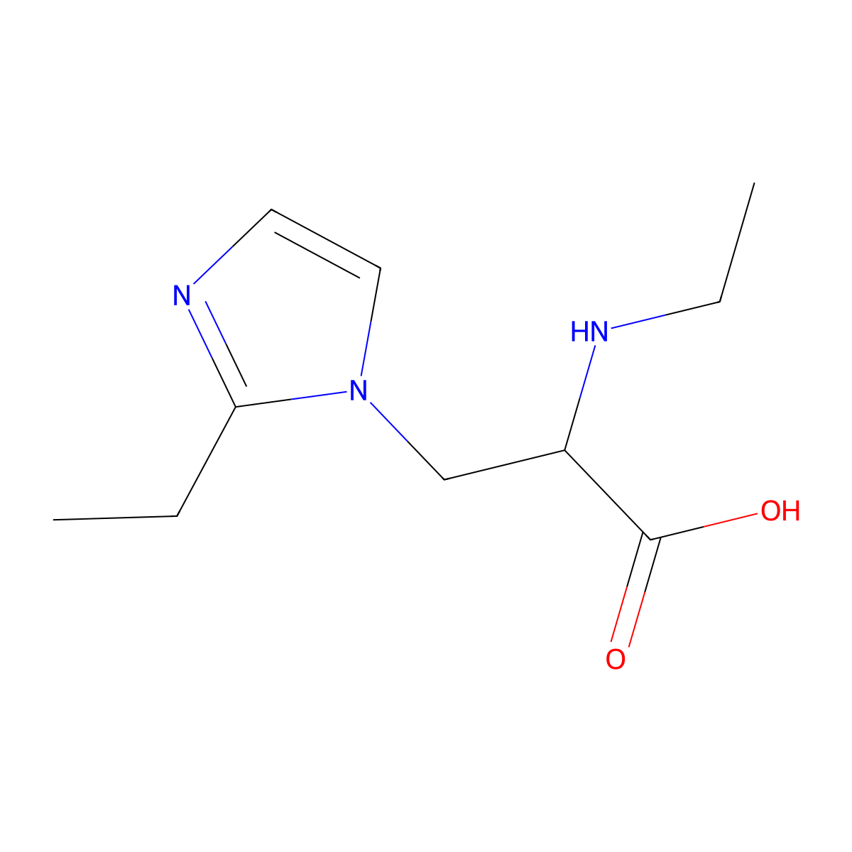 3-(2-Ethyl-1h-imidazol-1-yl)-2-(ethylamino)propanoic acid molecular structure, CAS 1247244-94-5