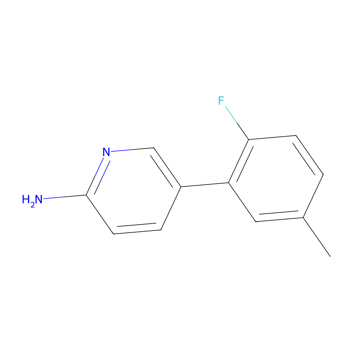 5-(2-Fluoro-5-methylphenyl)pyridin-2-amine molecular structure, CAS 1247245-81-3