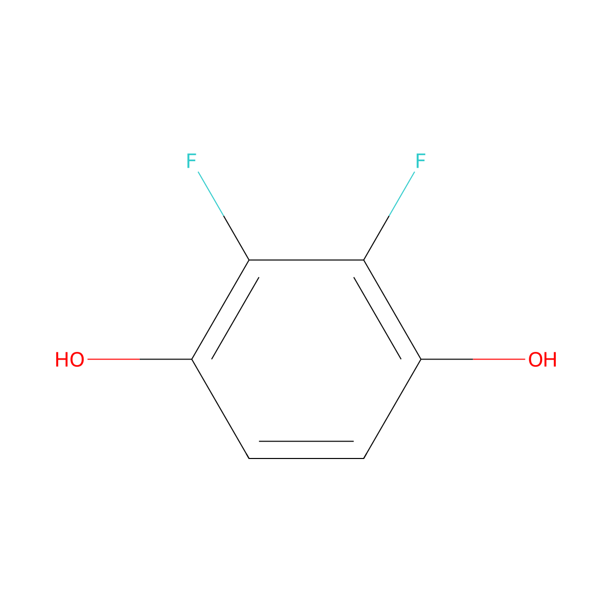 2,3-Difluorobenzene-1,4-diol molecular structure, CAS 124728-90-1