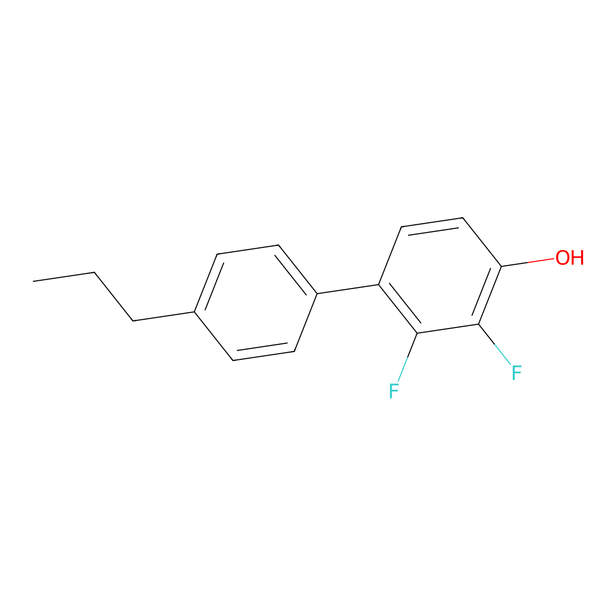 2,3-Difluoro-4'-propylbiphenyl-4-ol molecular structure, CAS 124728-94-5