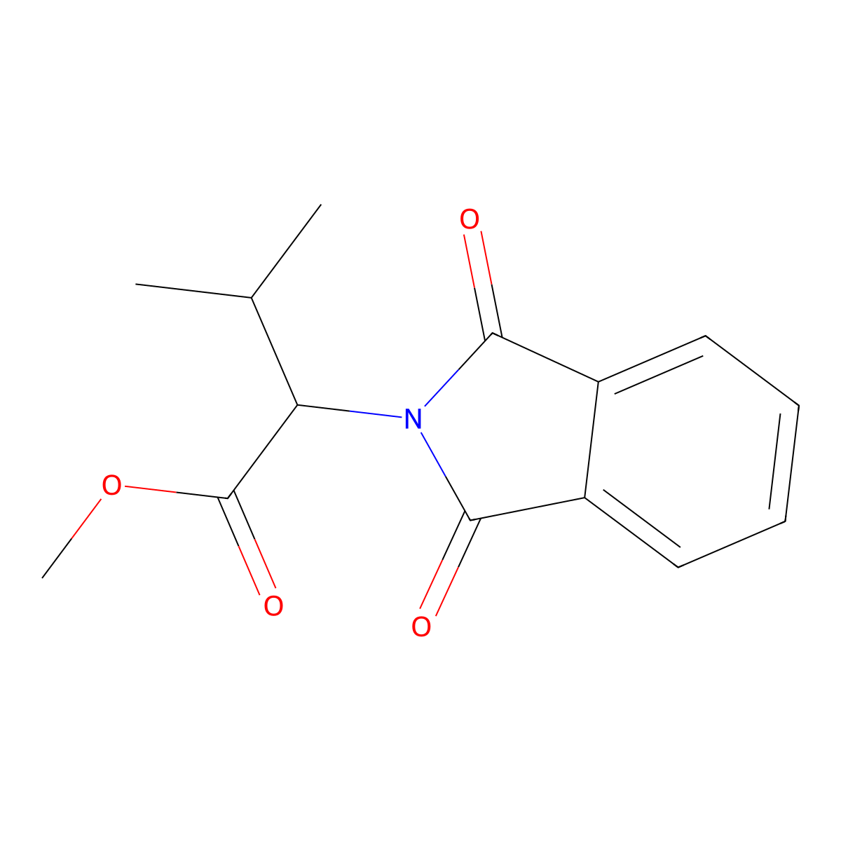 Methyl (2S)-2-(1,3-dioxoisoindol-2-YL)-3-methylbutanoate molecular structure, CAS 124729-87-9