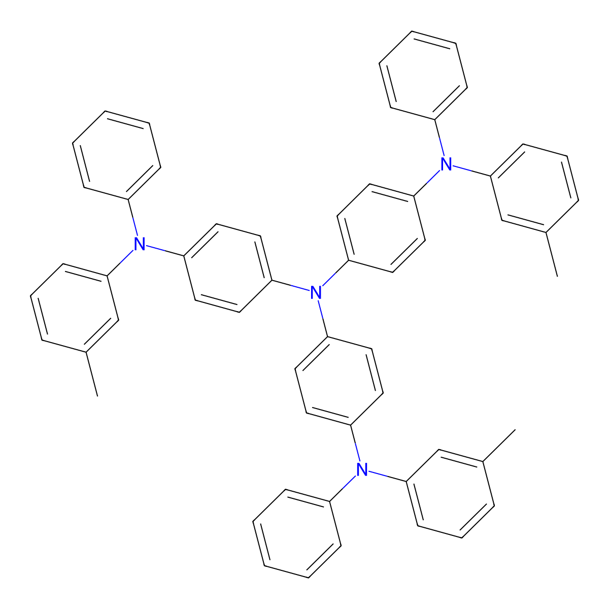 N~1~-(3-Methylphenyl)-N~4~,N~4~-bis(4-((3-methylphenyl)(phenyl)amino)phenyl)-N~1~-phenylbenzene-1,4-diamine molecular structure, CAS 124729-98-2