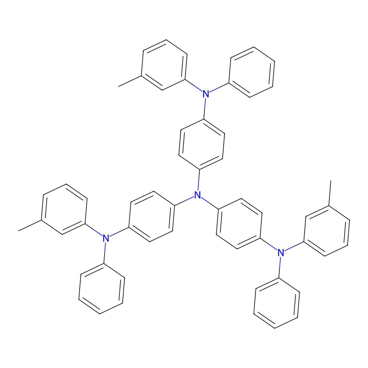N~1~-(3-Methylphenyl)-N~4~,N~4~-bis(4-((3-methylphenyl)(phenyl)amino)phenyl)-N~1~-phenylbenzene-1,4-diamine molecular structure, CAS 124729-98-2