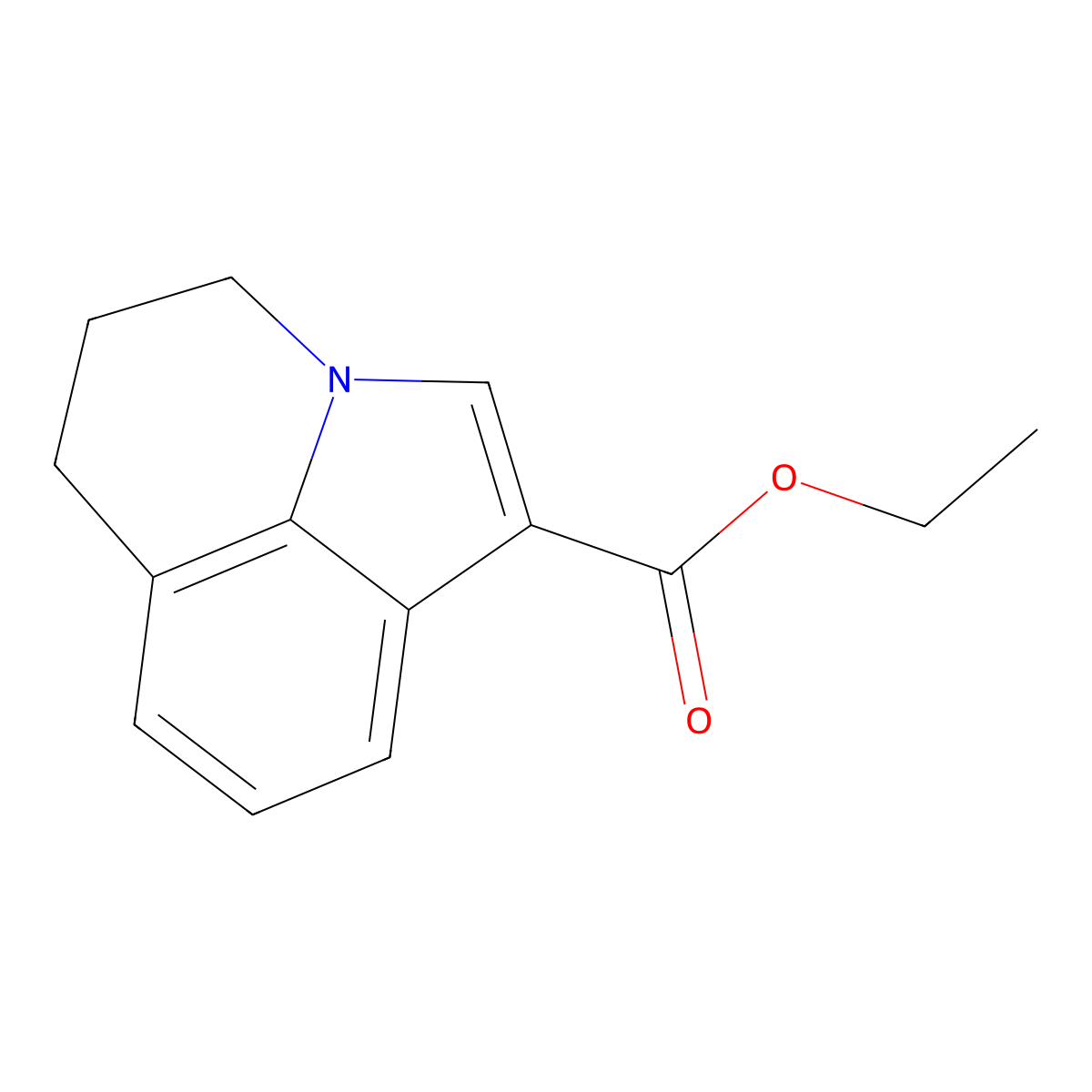 Ethyl 5,6-dihydro-4H-pyrrolo[3,2,1-ij]quinoline-1-carboxylate molecular structure, CAS 124730-53-6