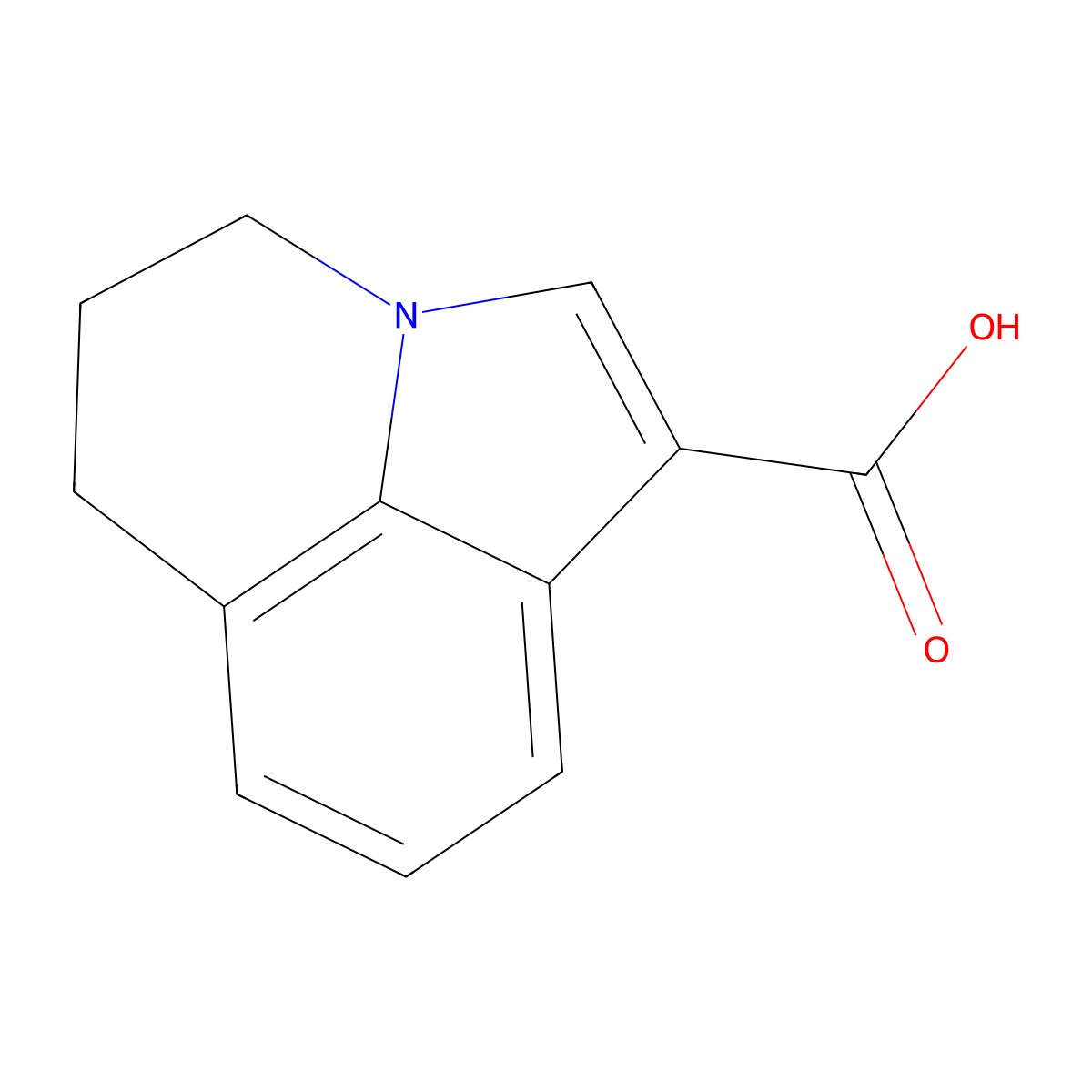 5,6-Dihydro-4H-pyrrolo[3,2,1-ij]quinoline-1-carboxylic acid molecular structure, CAS 124730-56-9