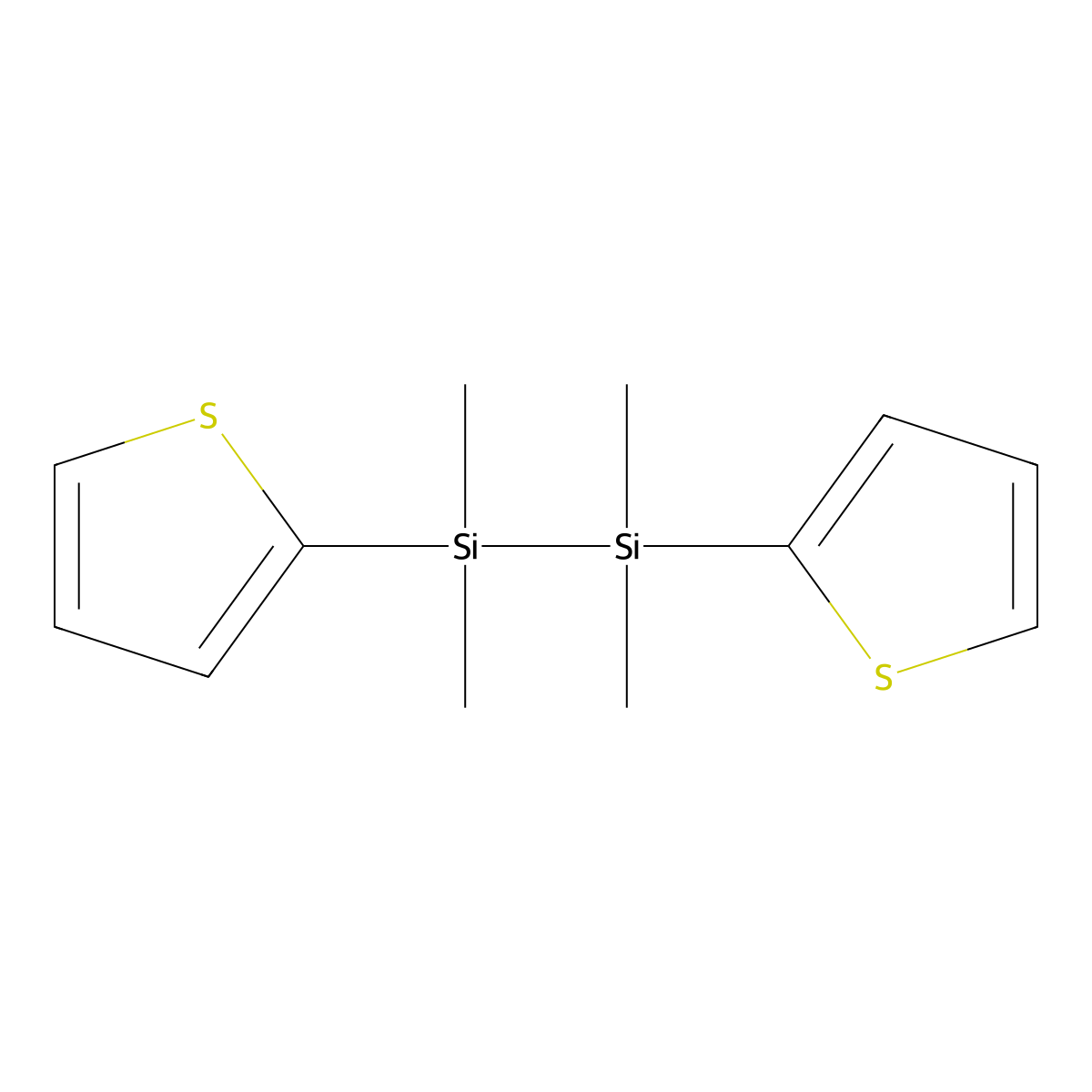 1,1,2,2-Tetramethyl-1,2-bis(thiophen-2-yl)disilane molecular structure, CAS 124733-24-0