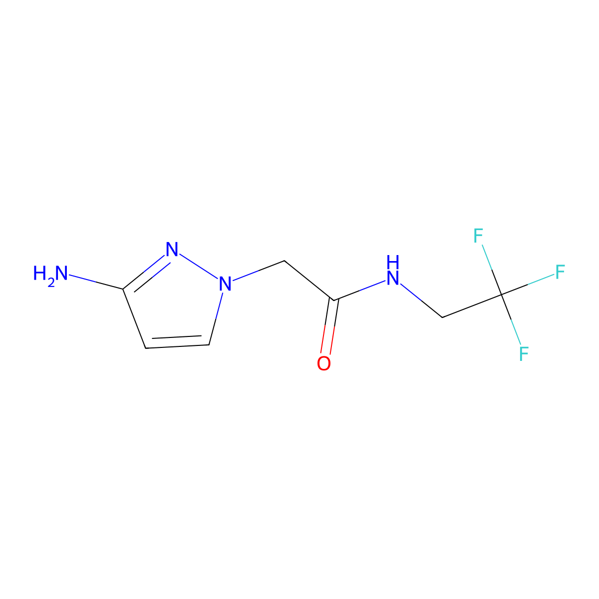 2-(3-Amino-1h-pyrazol-1-yl)-N-(2,2,2-trifluoroethyl)acetamide molecular structure, CAS 1247340-56-2