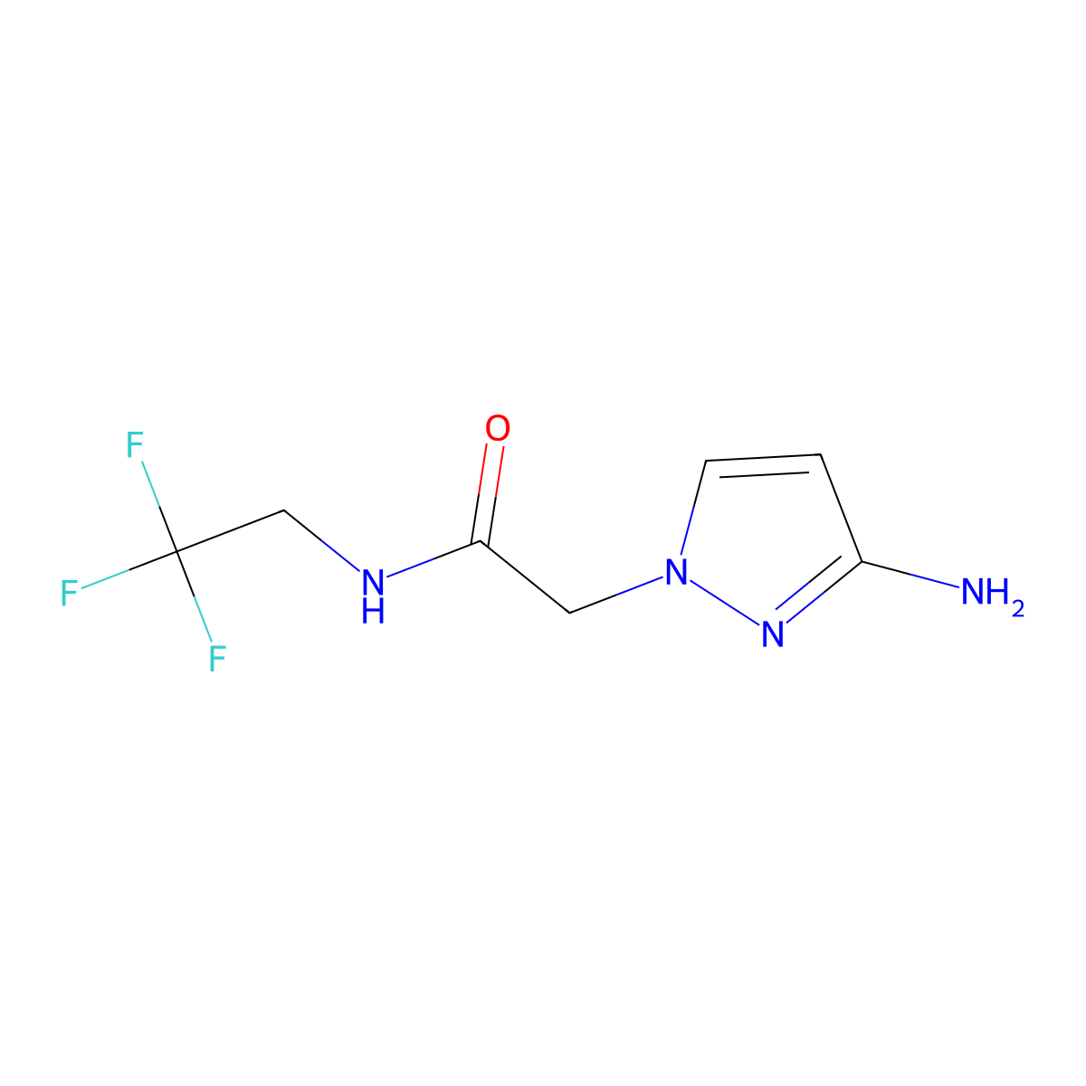 2-(3-Amino-1h-pyrazol-1-yl)-N-(2,2,2-trifluoroethyl)acetamide molecular structure, CAS 1247340-56-2