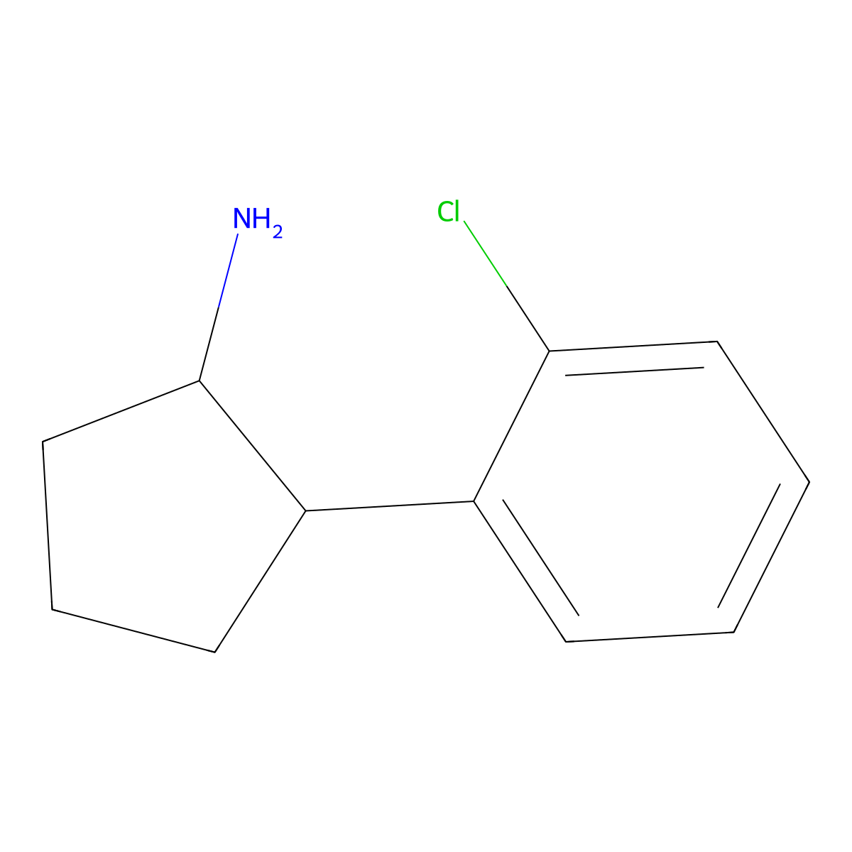 2-(2-Chlorophenyl)cyclopentan-1-amine molecular structure, CAS 1247340-94-8