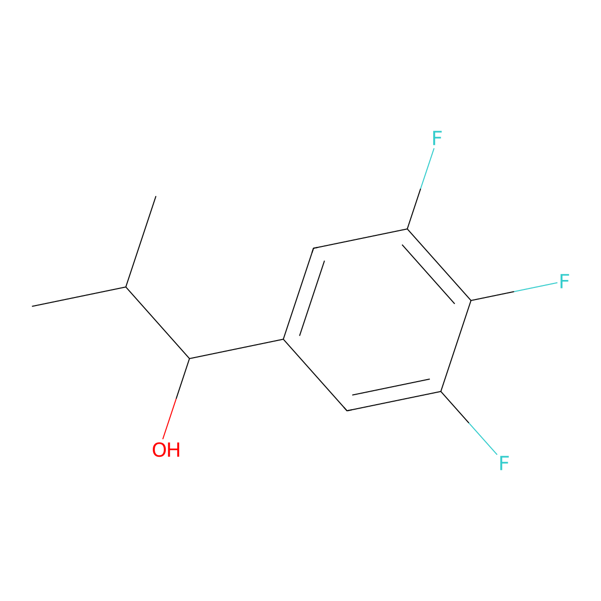 2-Methyl-1-(3,4,5-trifluorophenyl)propan-1-ol molecular structure, CAS 1247341-08-7