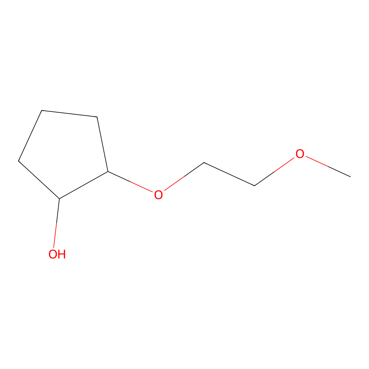 2-(2-Methoxyethoxy)cyclopentan-1-ol molecular structure, CAS 1247343-89-0