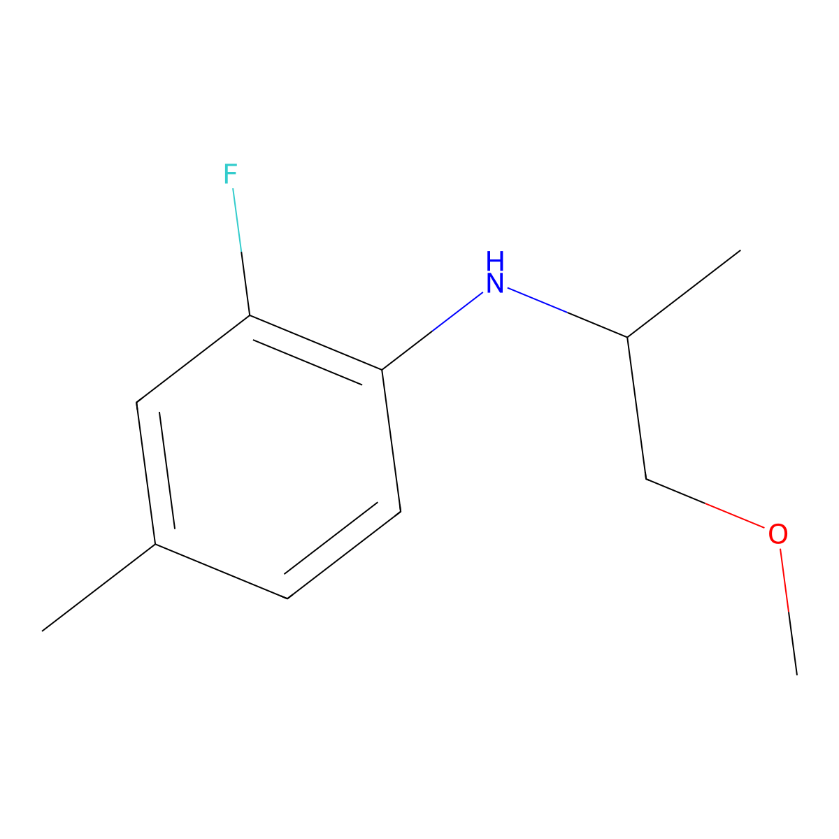 2-fluoro-N-(1-methoxypropan-2-yl)-4-methylaniline molecular structure, CAS 1247344-56-4
