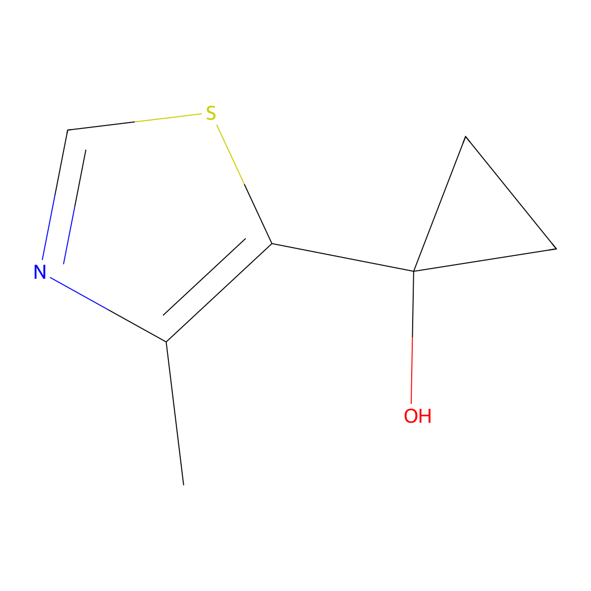 1-(4-Methylthiazol-5-yl)cyclopropan-1-ol molecular structure, CAS 1247345-11-4