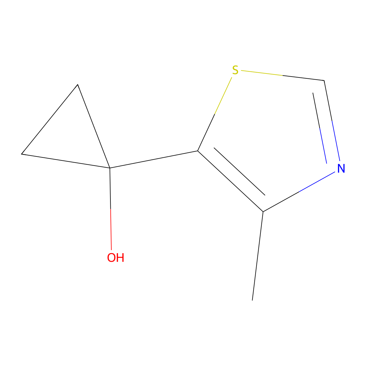 1-(4-Methylthiazol-5-yl)cyclopropan-1-ol molecular structure, CAS 1247345-11-4