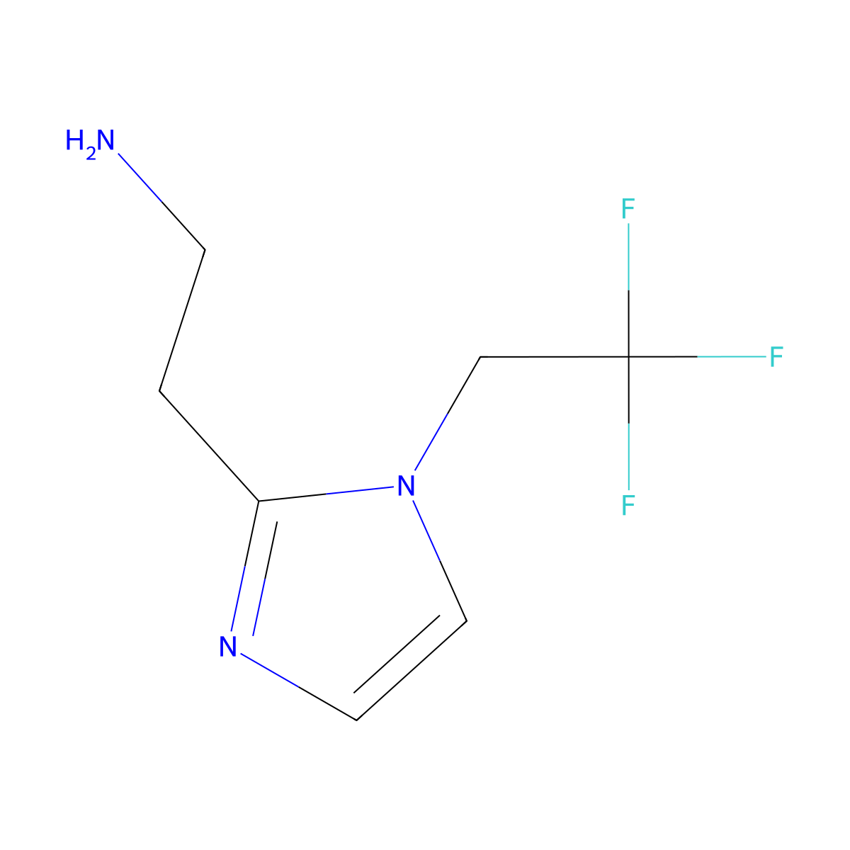 2-[1-(2,2,2-trifluoroethyl)-1H-imidazol-2-yl]ethan-1-amine molecular structure, CAS 1247345-12-5