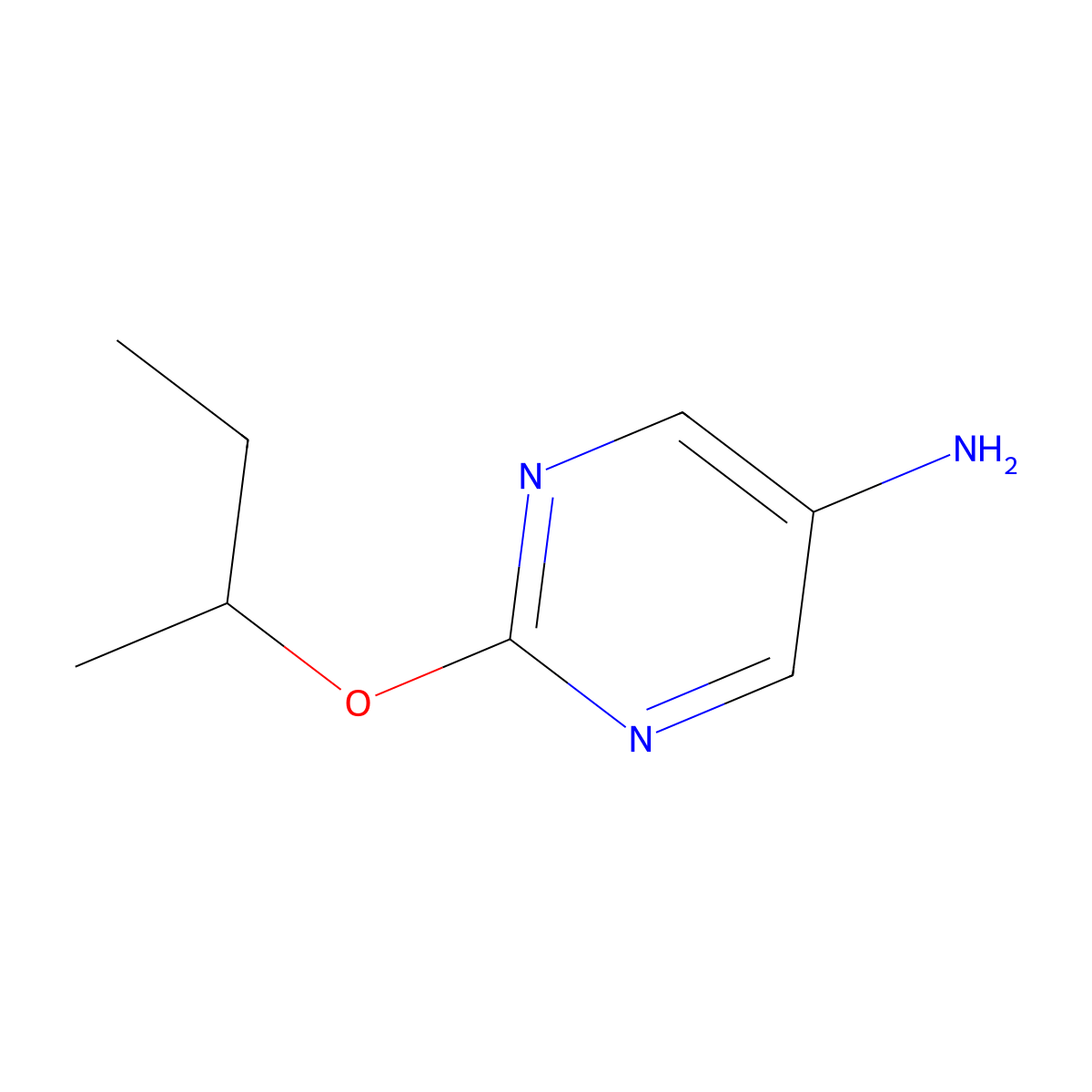 2-(Butan-2-yloxy)pyrimidin-5-amine molecular structure, CAS 1247347-18-7