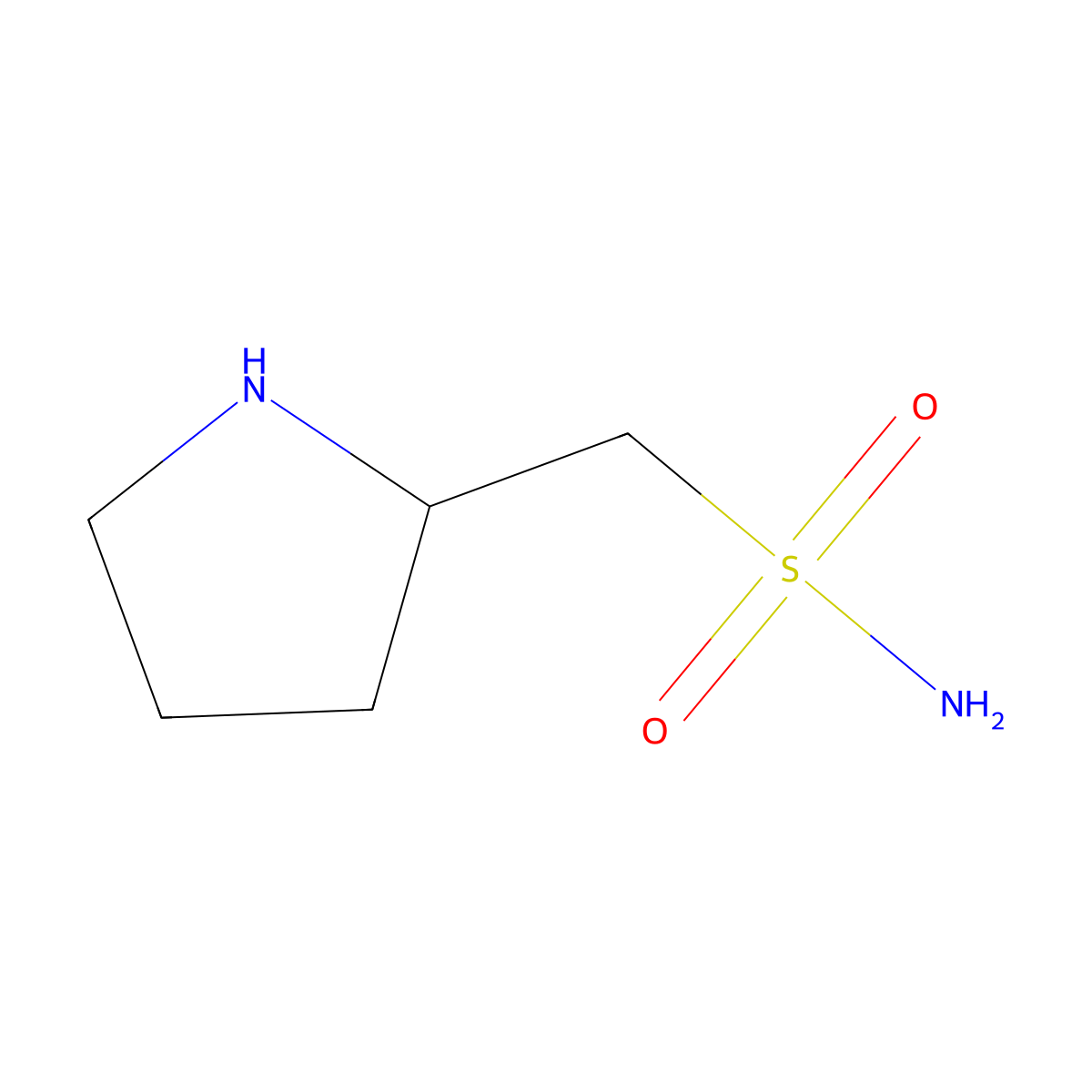 Pyrrolidin-2-ylmethanesulfonamide molecular structure, CAS 1247347-73-4