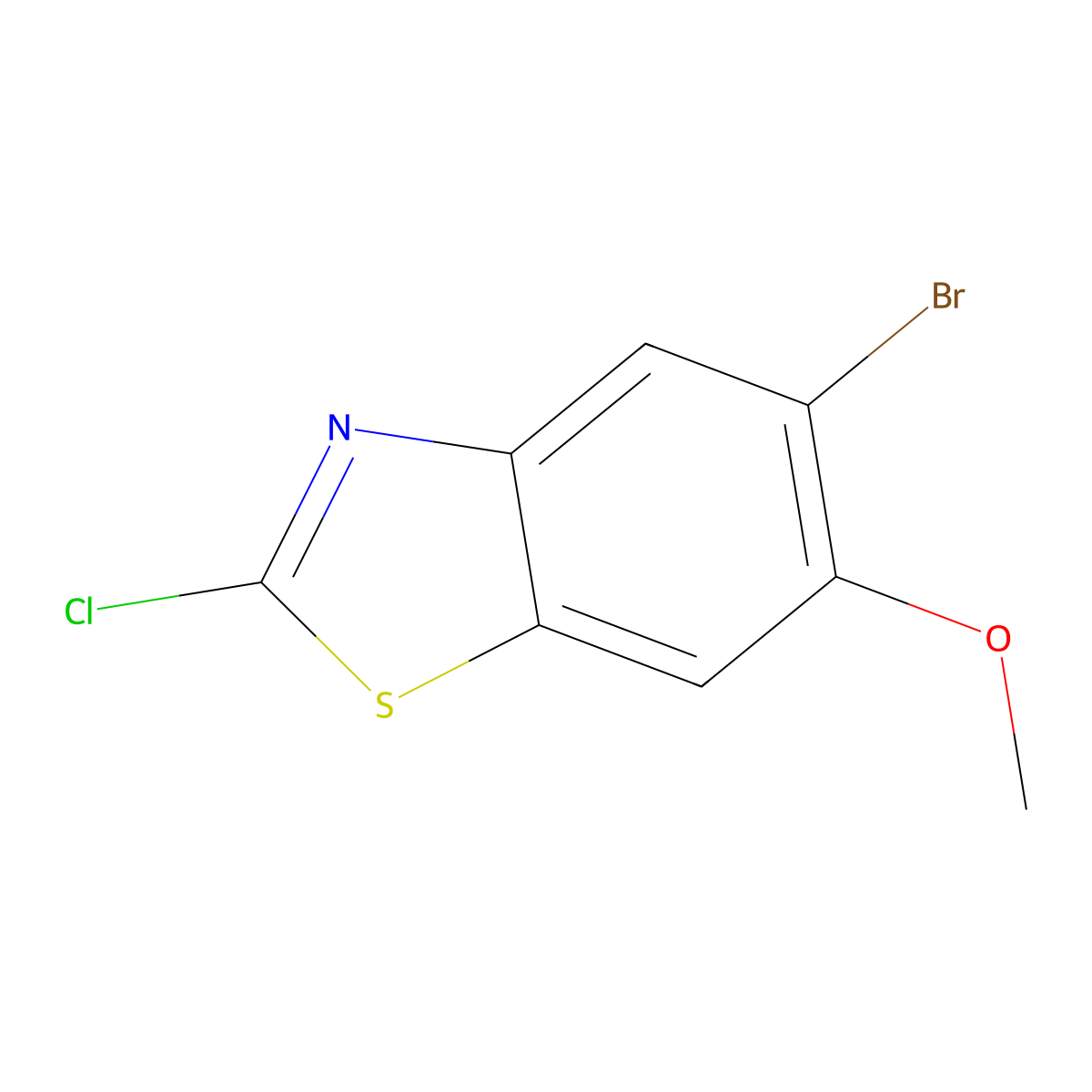 5-Bromo-2-chloro-6-methoxybenzo[d]thiazole molecular structure, CAS 1247348-76-0