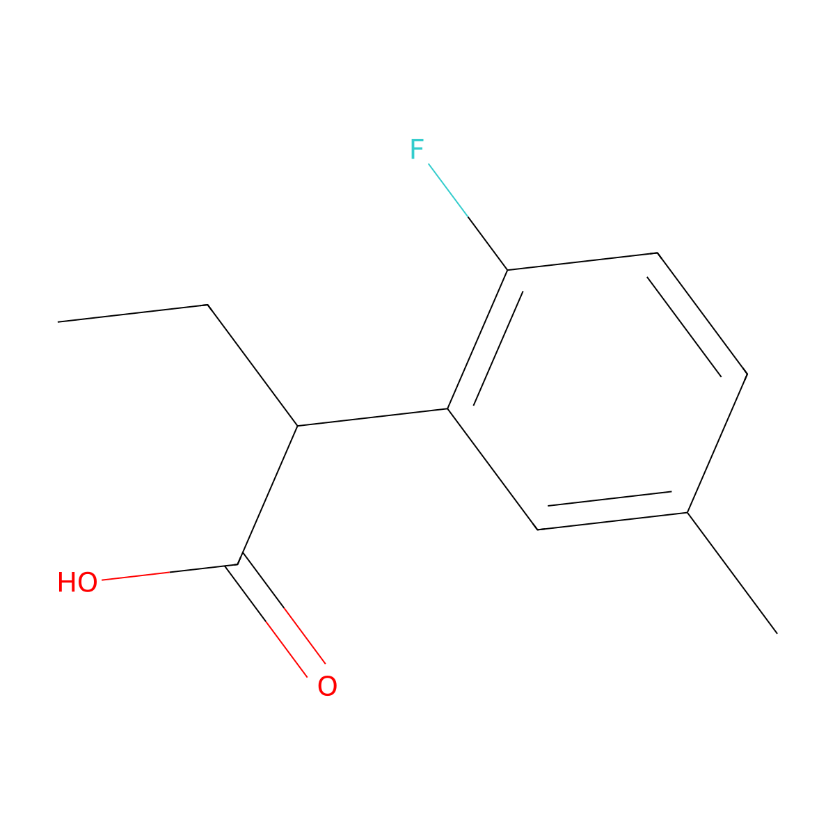 2-(2-Fluoro-5-methylphenyl)butanoic acid molecular structure, CAS 1247352-64-2