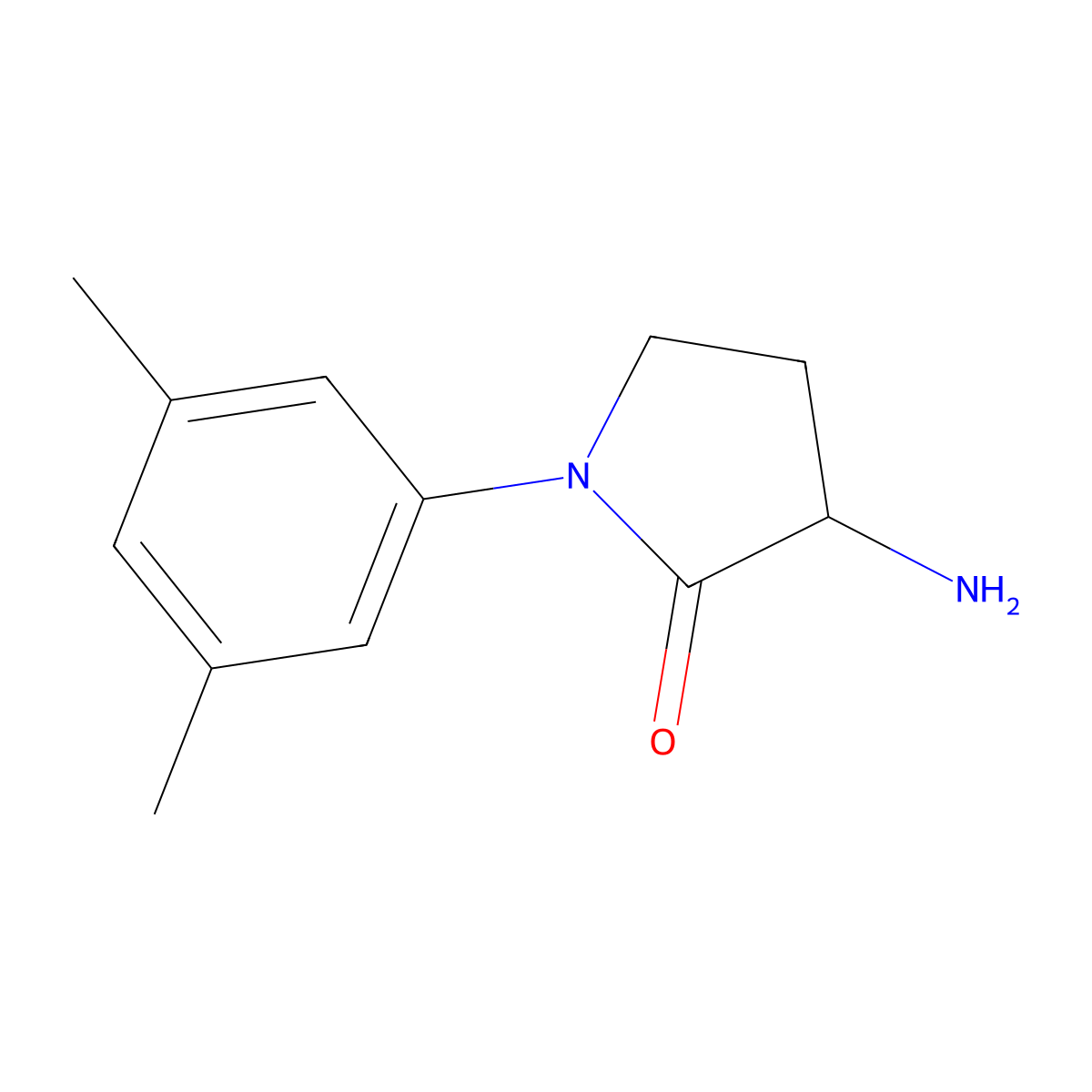 3-Amino-1-(3,5-dimethylphenyl)-2-pyrrolidinone molecular structure, CAS 1247354-19-3