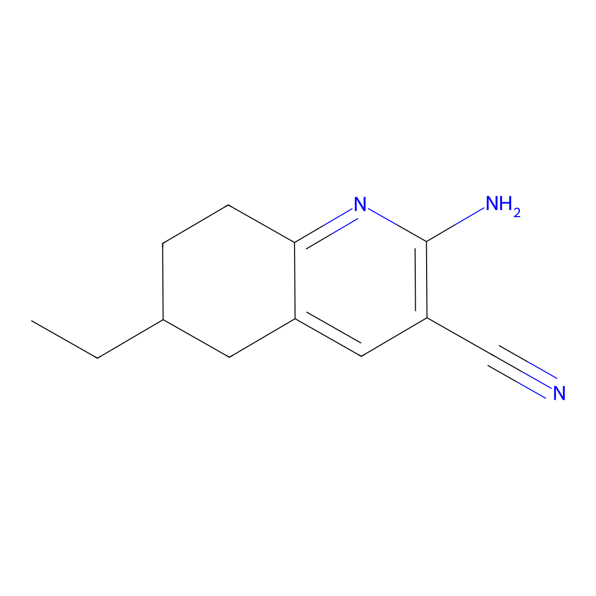 2-Amino-6-ethyl-5,6,7,8-tetrahydroquinoline-3-carbonitrile molecular structure, CAS 1247356-05-3
