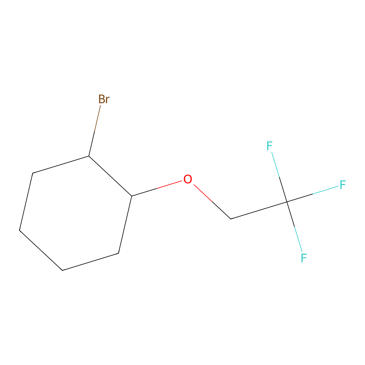 1-Bromo-2-(2,2,2-trifluoroethoxy)cyclohexane molecular structure, CAS 1247356-09-7