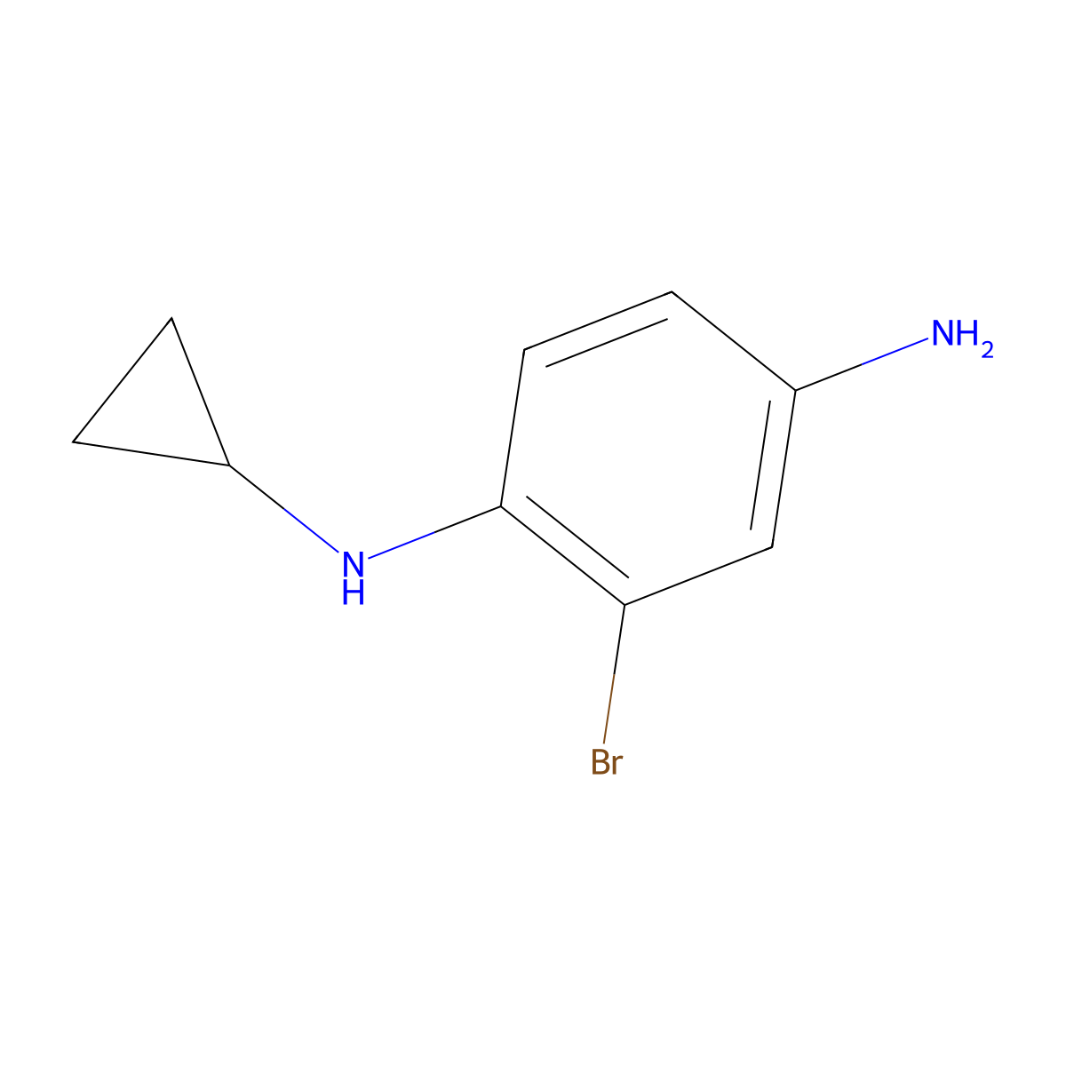 2-bromo-1-N-cyclopropylbenzene-1,4-diamine molecular structure, CAS 1247356-88-2