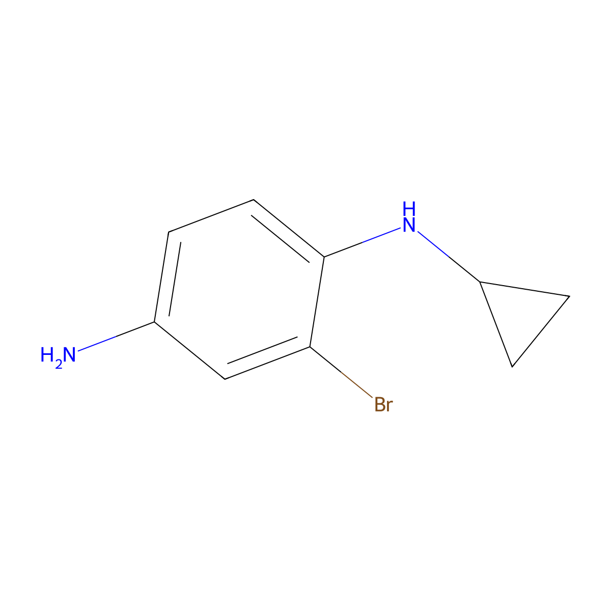 2-bromo-1-N-cyclopropylbenzene-1,4-diamine molecular structure, CAS 1247356-88-2
