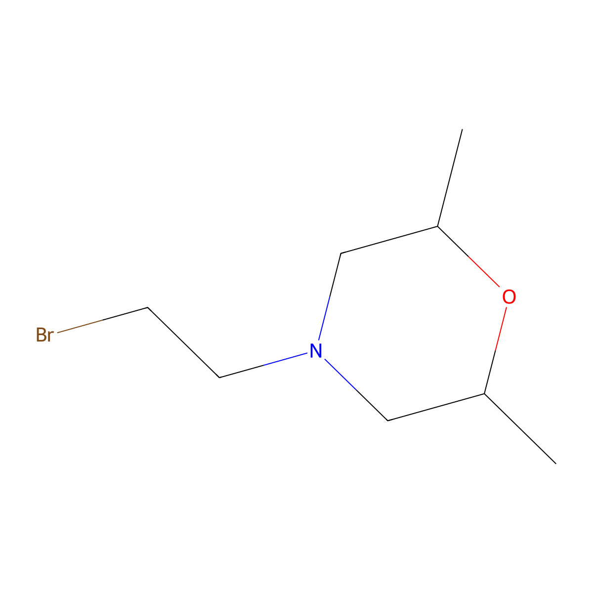 4-(2-Bromoethyl)-2,6-dimethylmorpholine molecular structure, CAS 1247357-33-0