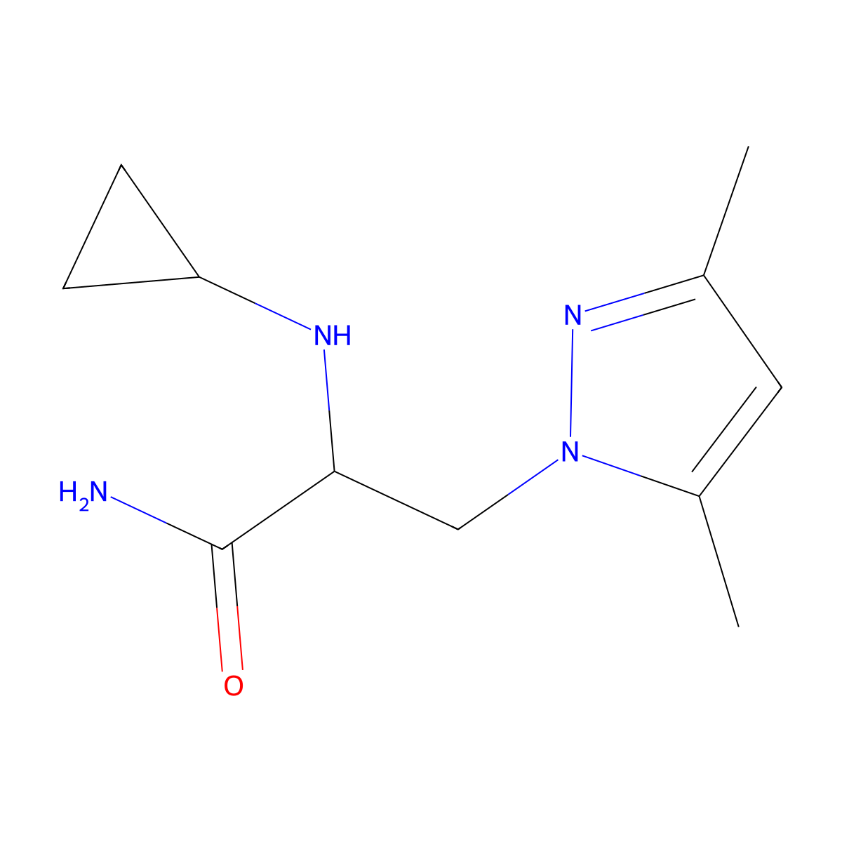 2-(Cyclopropylamino)-3-(3,5-dimethyl-1h-pyrazol-1-yl)propanamide molecular structure, CAS 1247357-98-7