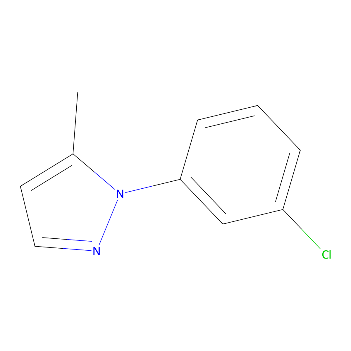 1-(3-chlorophenyl)-5-methyl-1H-pyrazole molecular structure, CAS 1247358-87-7