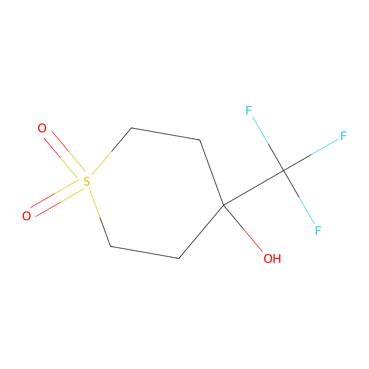 4-Hydroxy-4-(trifluoromethyl)-1lambda6-thiane-1,1-dione molecular structure, CAS 1247359-11-0