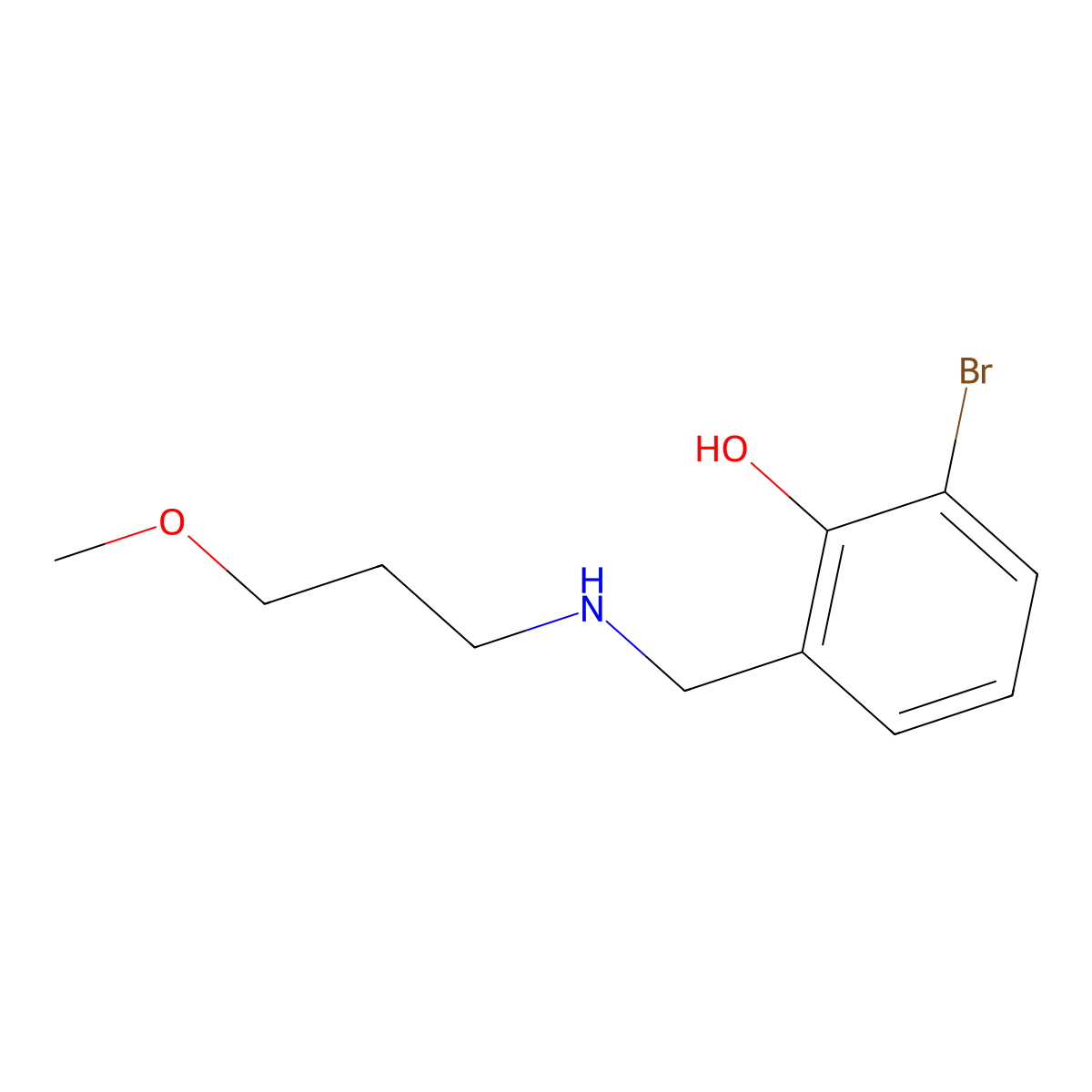 2-Bromo-6-{[(3-methoxypropyl)amino]methyl}phenol molecular structure, CAS 1247359-16-5