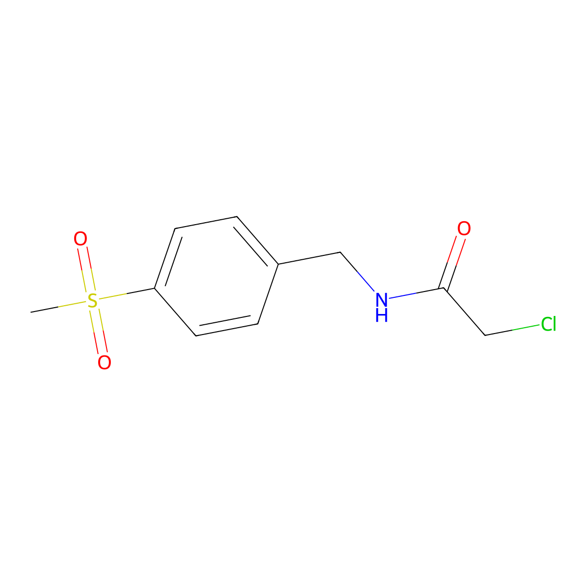 2-chloro-N-[(4-methanesulfonylphenyl)methyl]acetamide molecular structure, CAS 1247359-34-7