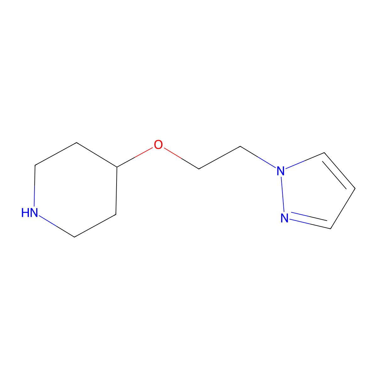 4-(2-(1h-Pyrazol-1-yl)ethoxy)piperidine molecular structure, CAS 1247360-16-2