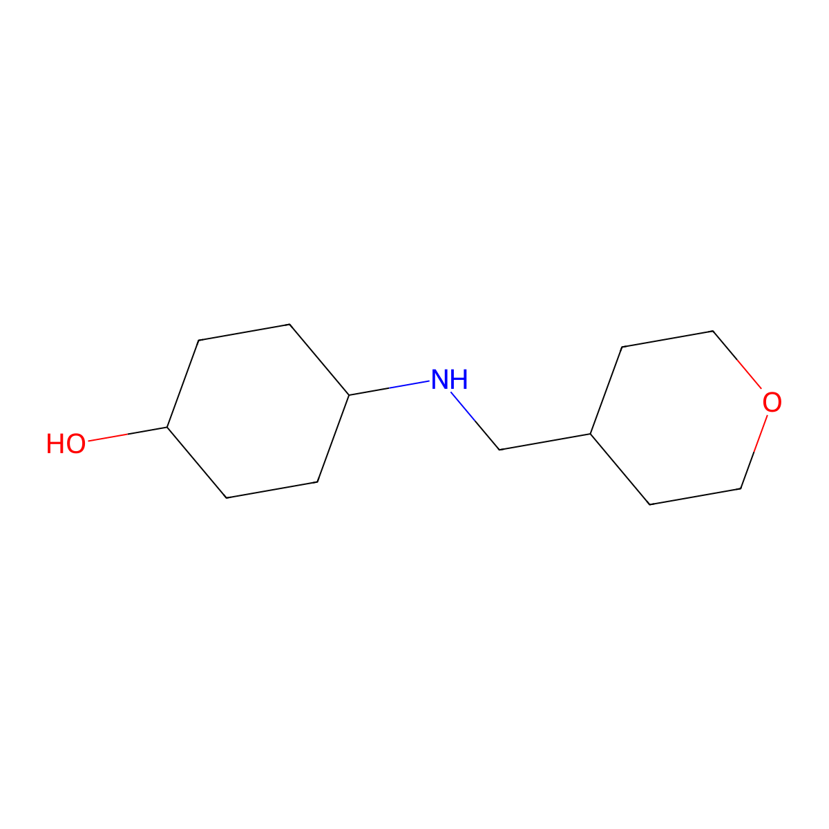 4-{[(Oxan-4-yl)methyl]amino}cyclohexan-1-ol molecular structure, CAS 1247362-25-9