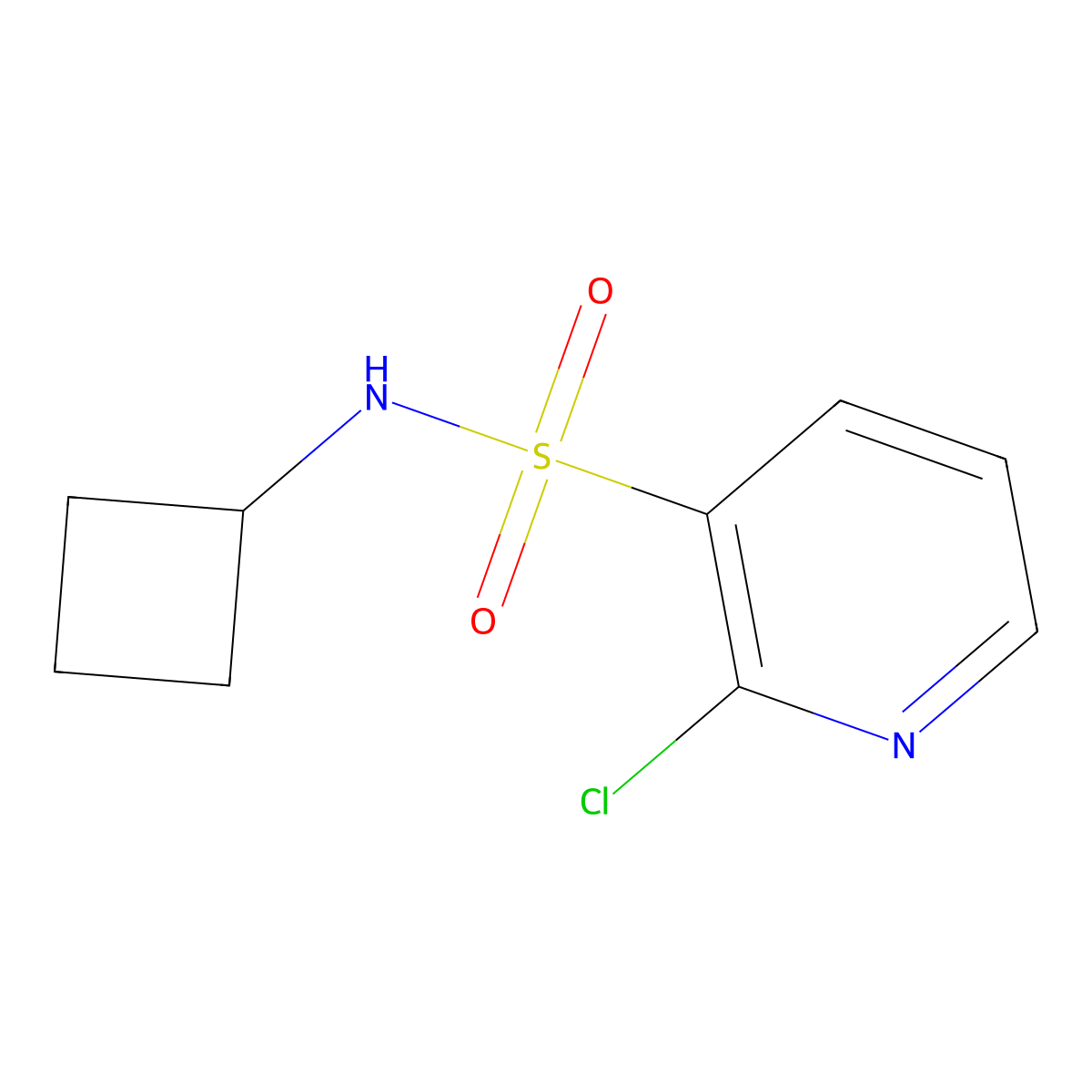 2-chloro-N-cyclobutylpyridine-3-sulfonamide molecular structure, CAS 1247365-21-4