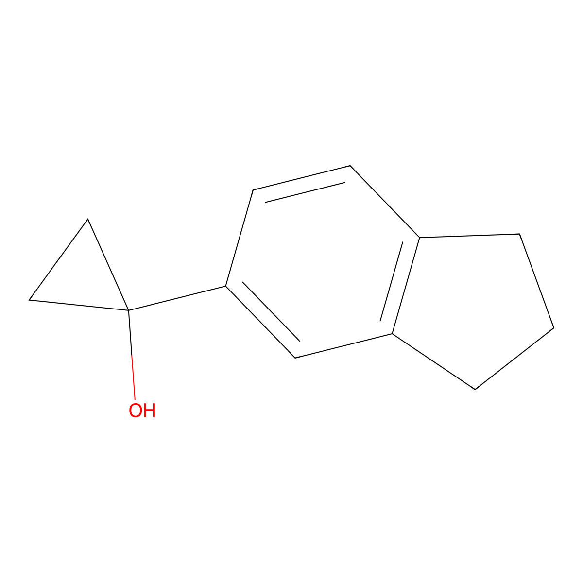 1-(2,3-dihydro-1H-inden-5-yl)cyclopropan-1-ol molecular structure, CAS 1247365-71-4